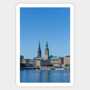 Inner Alster, City Hall, Hamburg, Germany Sticker